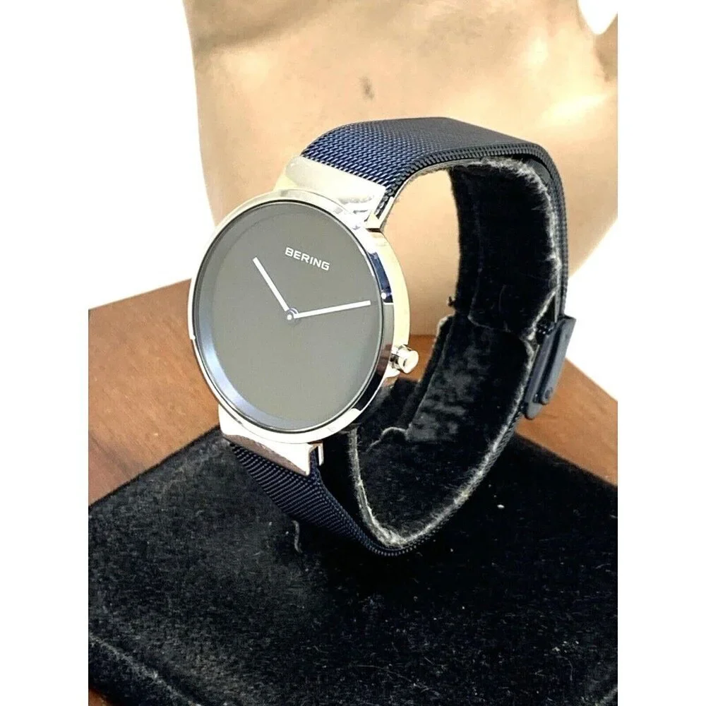 Bering Women's Watch 14531-307 Quartz Silver Blue Dial Mesh Stainless St…